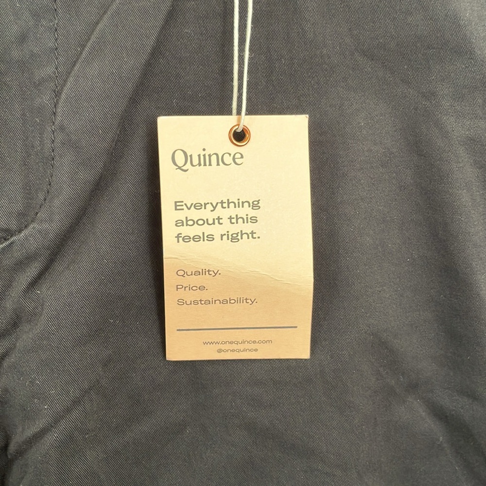Quince Black Cotton Travel Straight Leg Pants Size 31 NWT - Picture 3 of 7